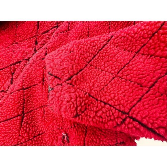 VTG LL Bean Quilted Sherpa Coat Red True Vintage Made in USA Size Medium - Picture 9 of 12